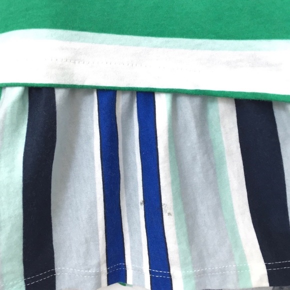 Joe Fresh Green White Striped Ruffled Sleeveless Peplum Top M - Picture 7 of 7